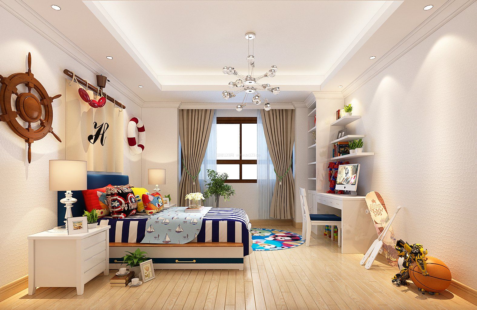 2018簡(jiǎn)約美式兒童房寫字臺(tái)裝飾指南 打造溫馨學(xué)習(xí)角落